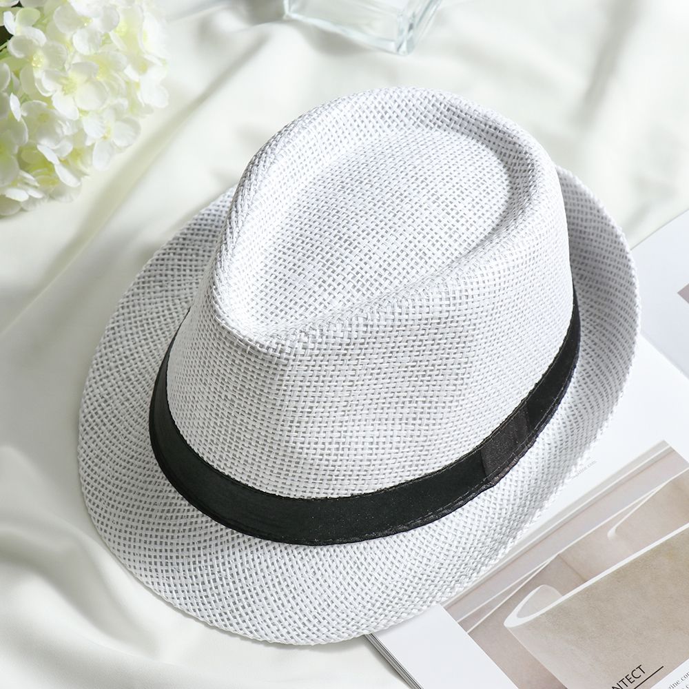 Cowboy Hat Straw - Summer Gangster Cap Wide Brim Cowboy