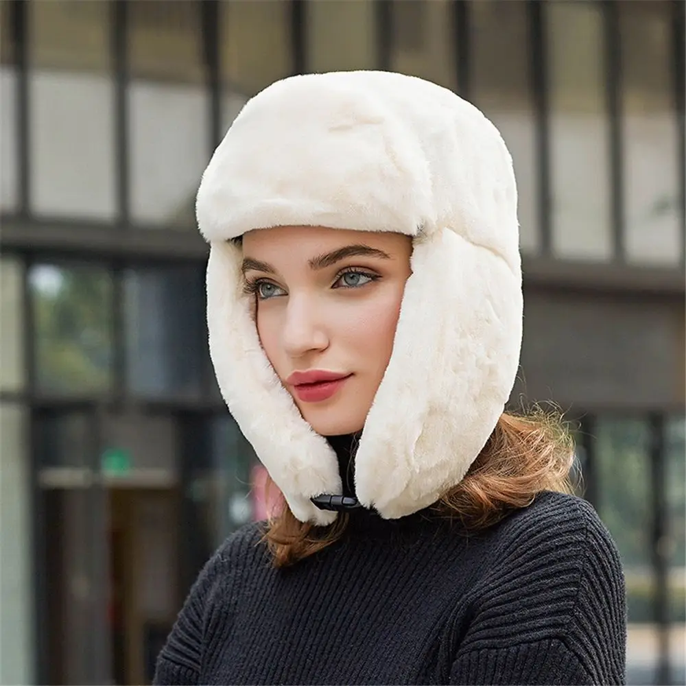 Men Women Thick Plush Bomber H - Trapper Hat Ear Flap 评论和价格