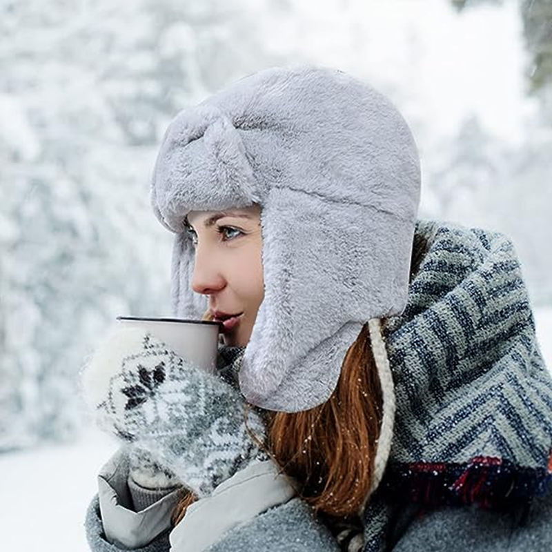 New Winter Warm Thick Plush Bo - Trapper Hat Ear Flap 评论和价格