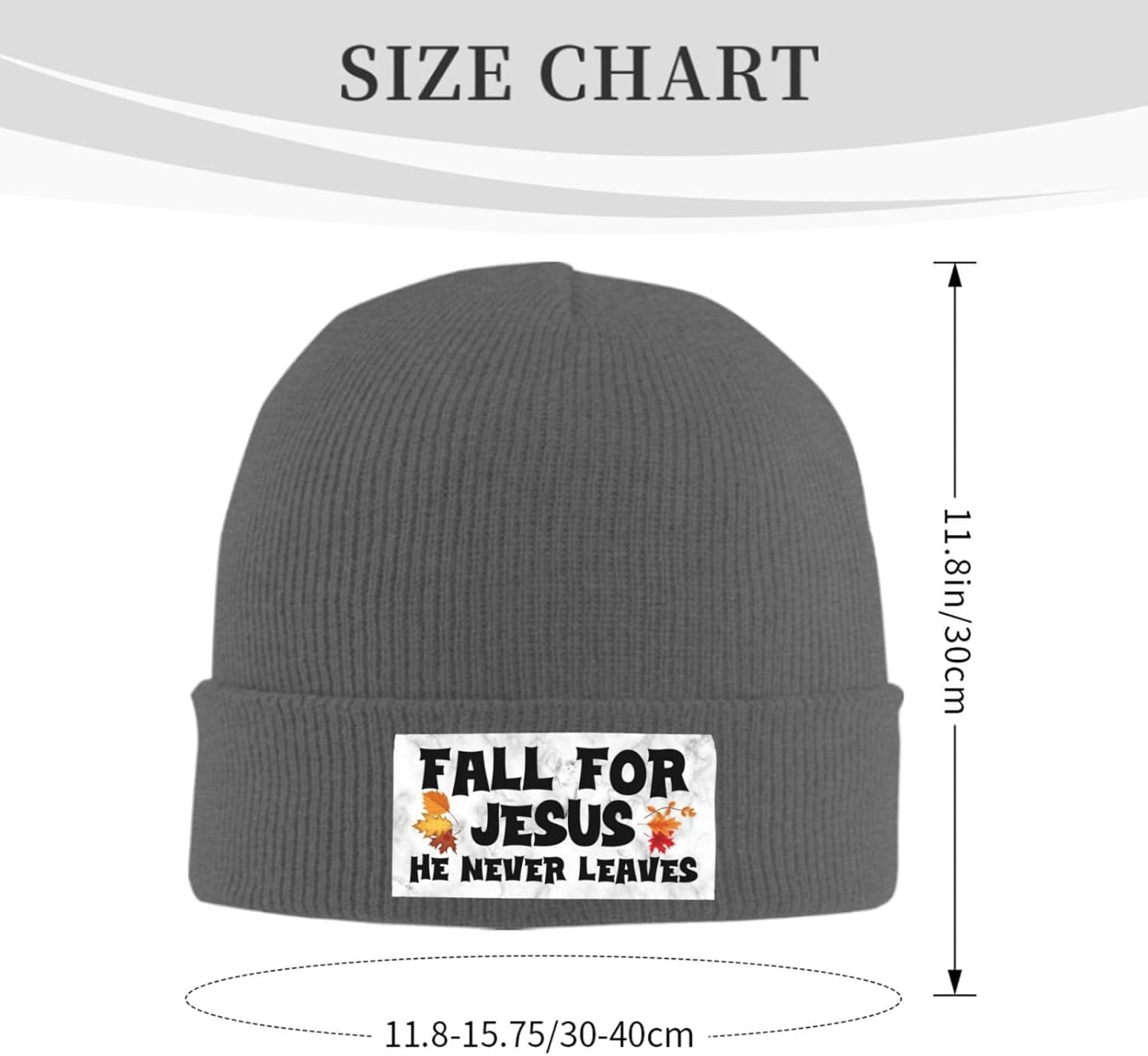 Fall For Jesus He Never Leaves - Beanie Cuffed Knit 评论和价格
