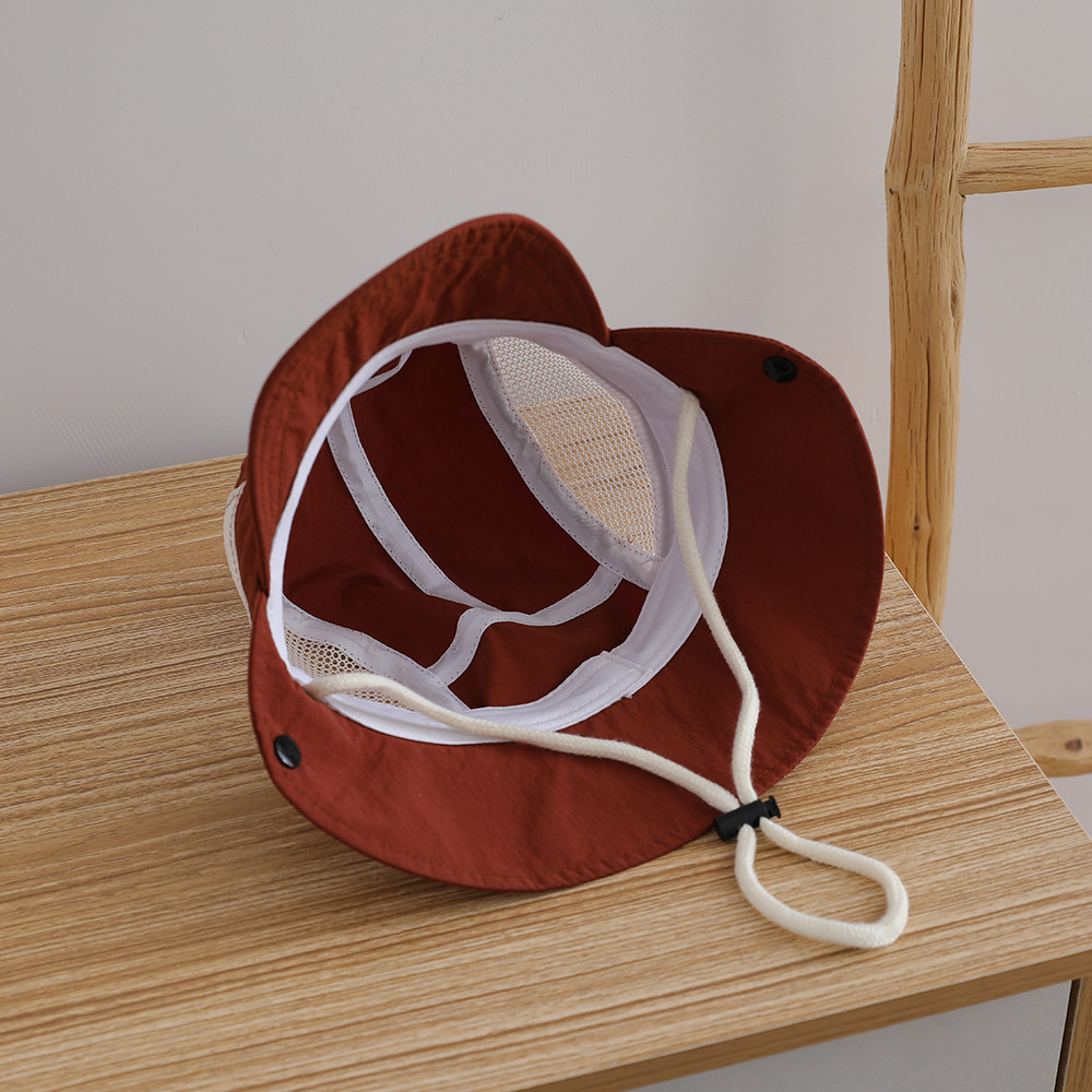 Letter Embroidered Baby Sun Ha - Bucket Hat Cotton 评论和价格