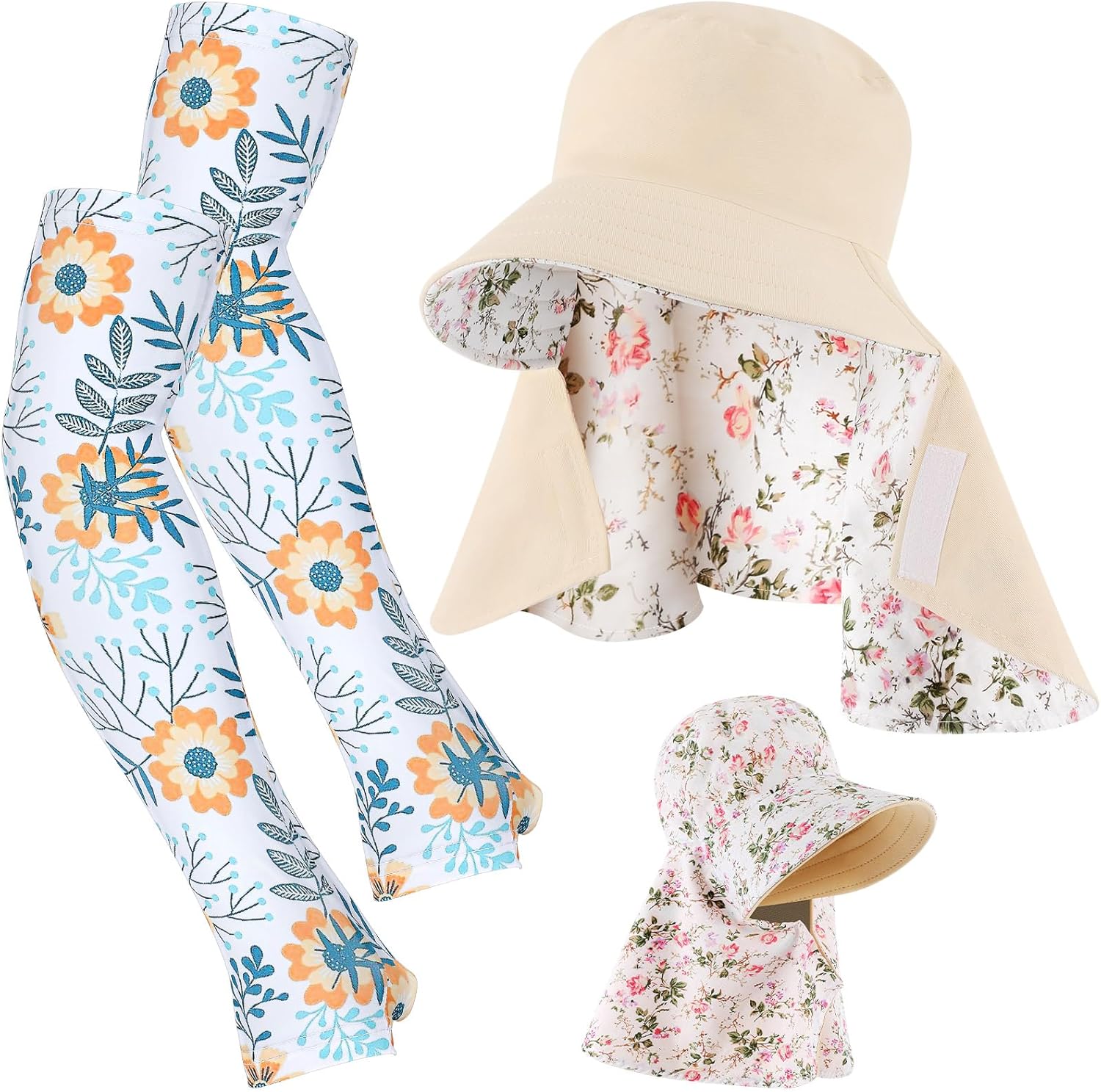 2 Pcs Floral Garden Hat for Wo - Visor Sun Hat 评论和价格