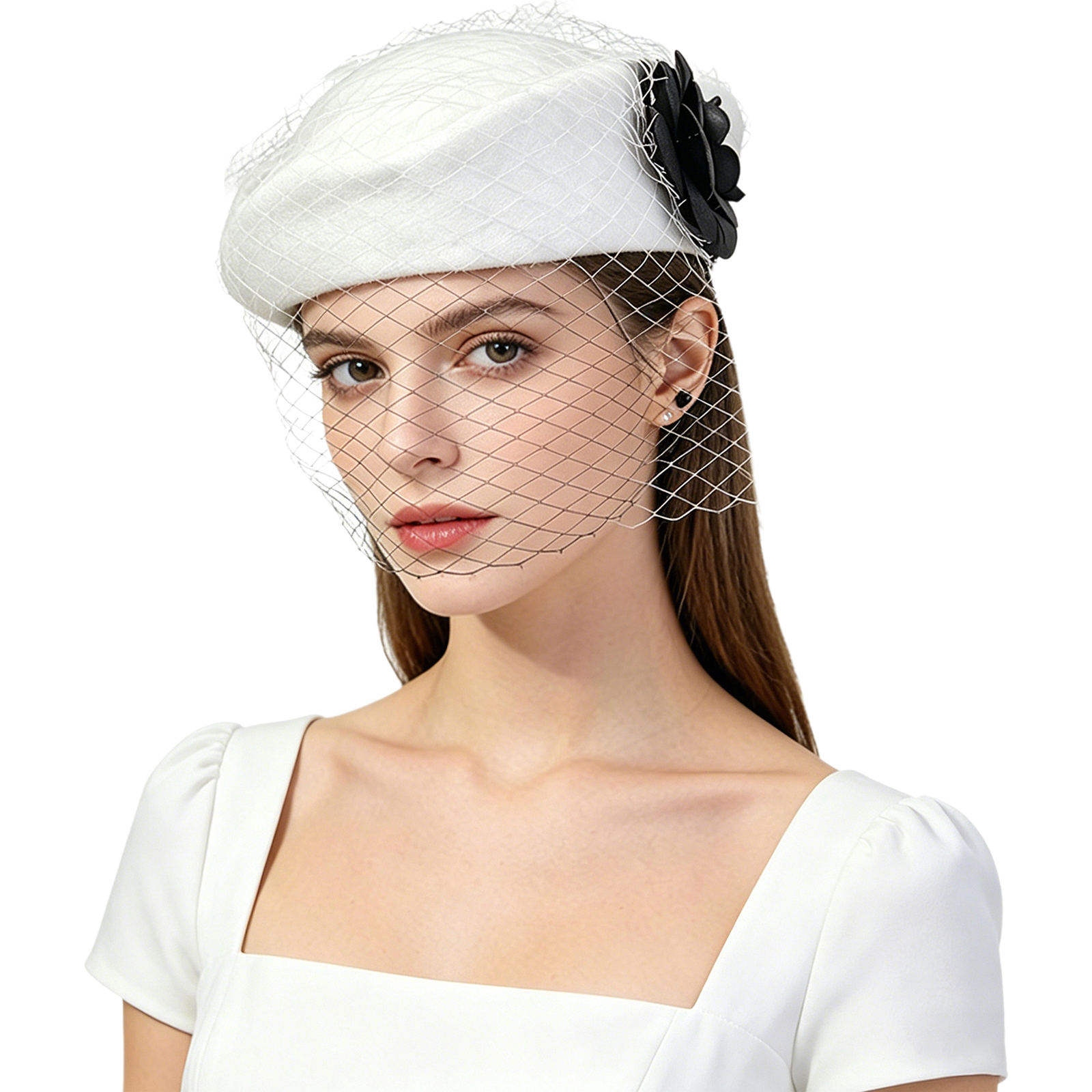 Vintage Artificial Flower Brid - Beret French Wool 评论和价格