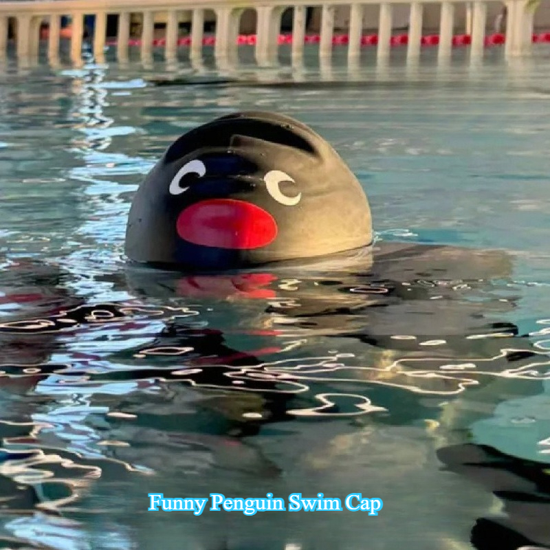 Funny Penguin Swim Cap for Adu - Swim Hat Silicone 评论和价格