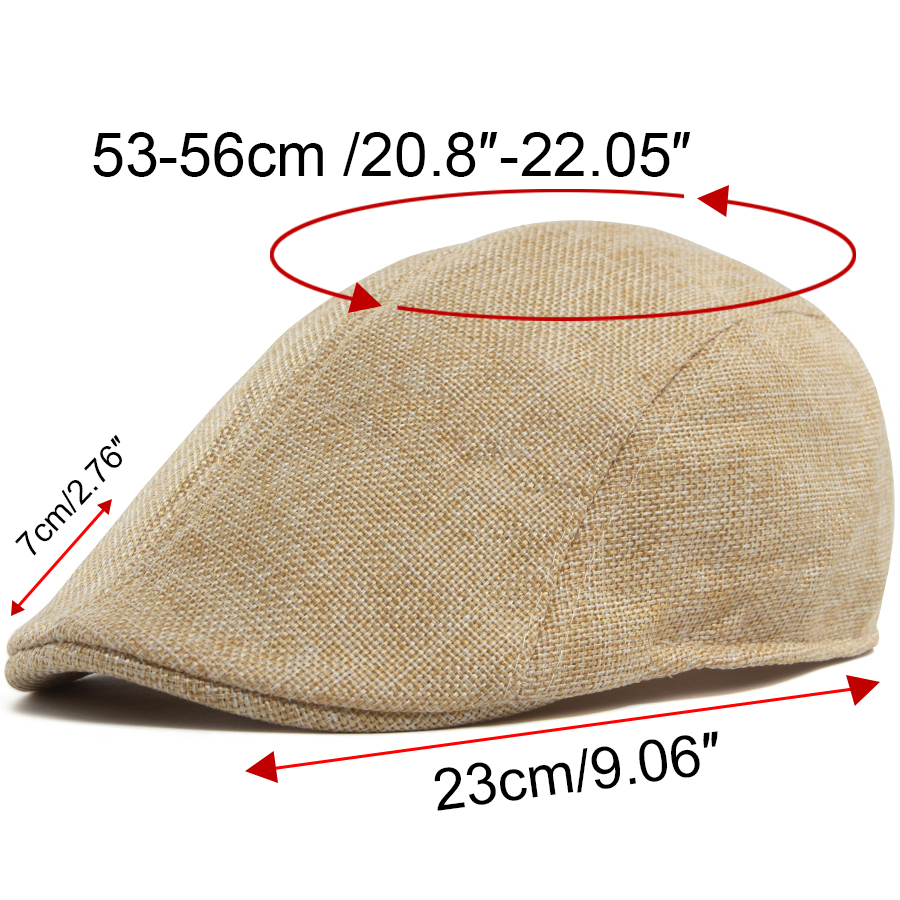 Men's Linen Flat Cap Spring Su - Newsboy Cap Ivy 评论和价格
