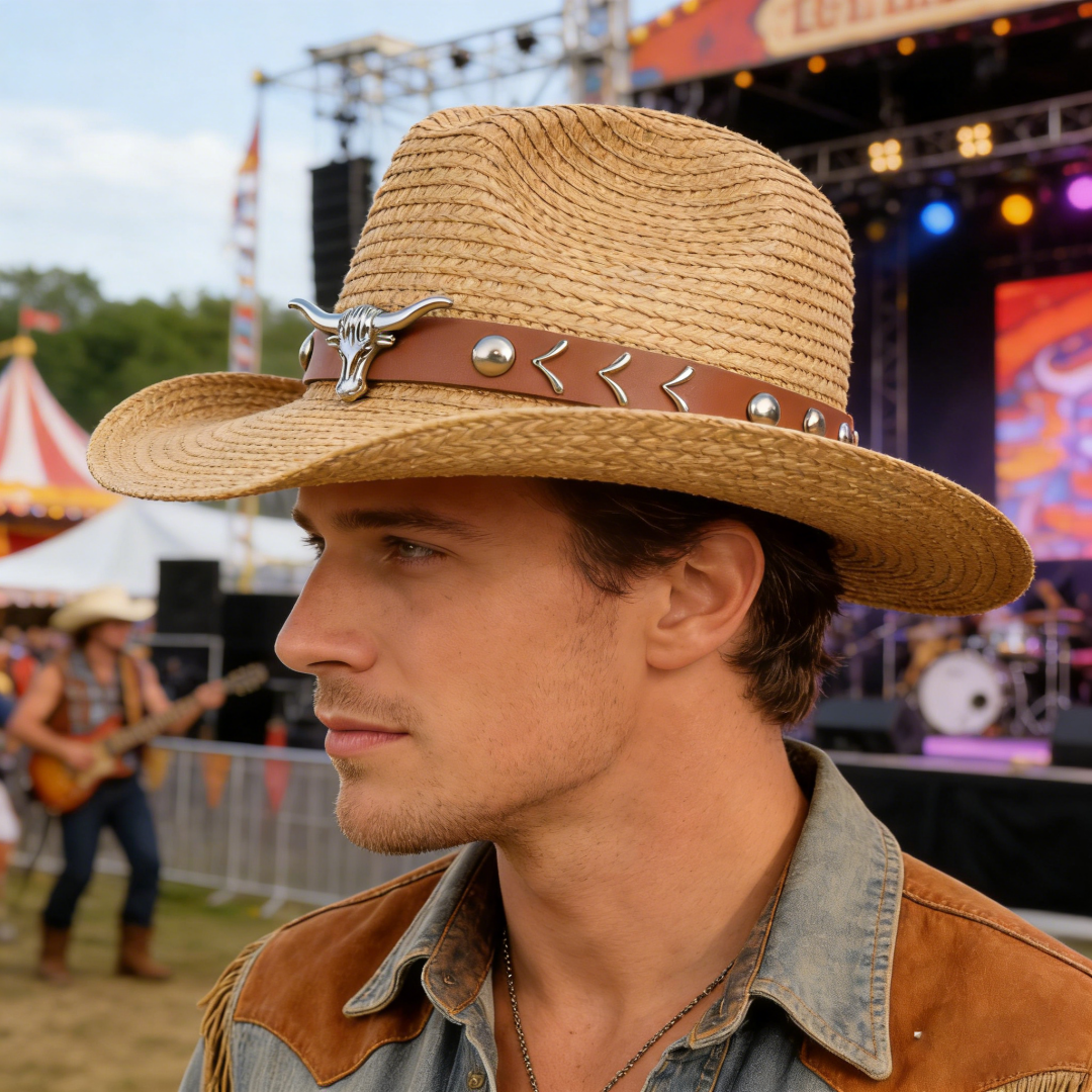 Vintage Straw Western Cowboy H - Cowboy Hat Straw 评论和价格