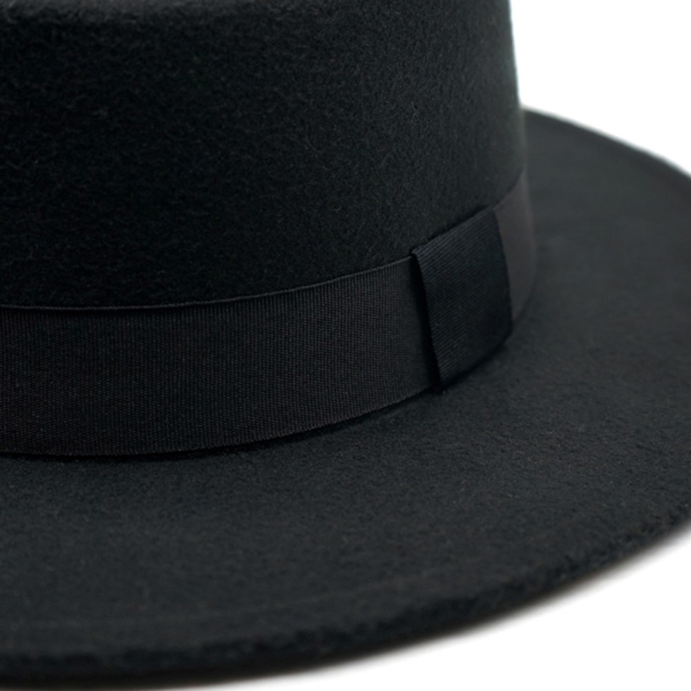 British Retro Flat Top Hat wit - Fedora Hat Wool 评论和价格